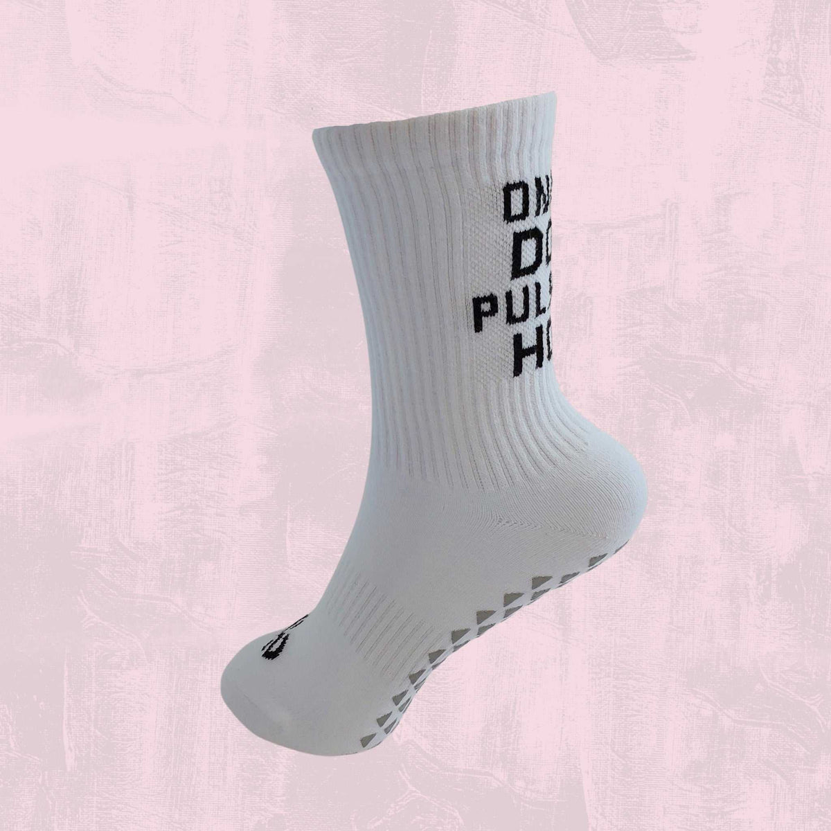 Women’s ONE AND DONE PULSE AND HOLD grip crew socks with non-slip sole for yoga and Pilates stability